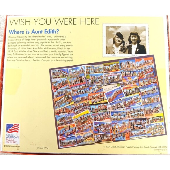 Wish You Were Here United States Postcards Over 550 Piece Jigsaw Puzzle - Picture 3 of 4